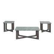 Isabella - 3PC Coffee Table Set, Rectangular Shape Coffee Table and 2 Square Shape End Tables - T127-3PC-Set