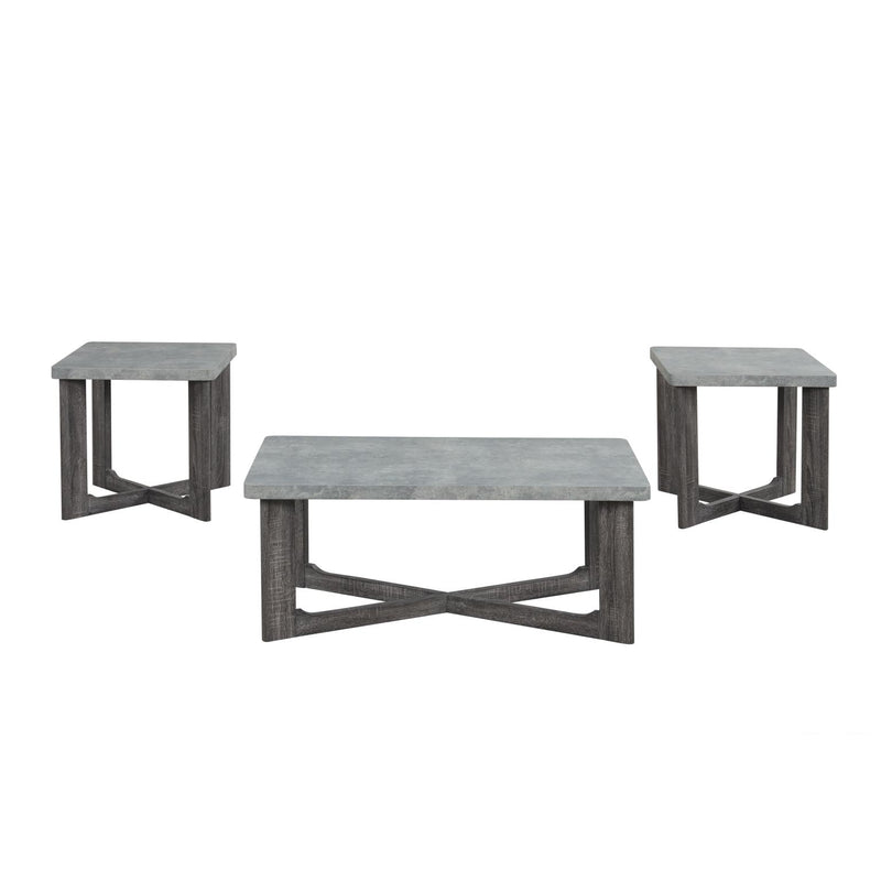 Isabella - 3PC Coffee Table Set, Rectangular Shape Coffee Table and 2 Square Shape End Tables - T127-3PC-Set