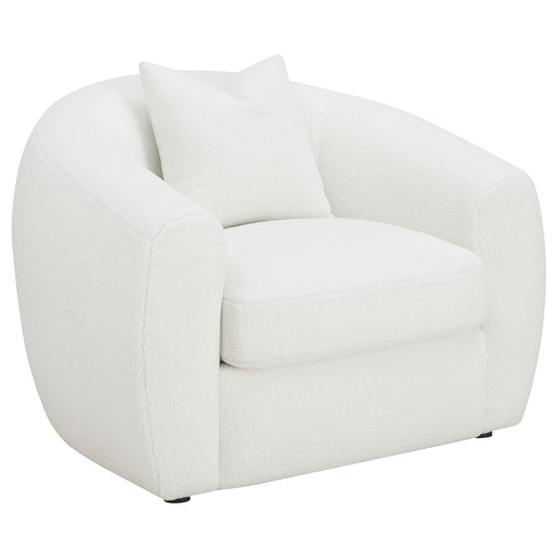 Isabella Faux Sheepskin Upholstered Accent Chair Natural - 509873