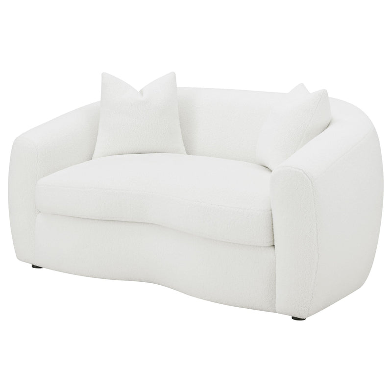 Isabella Faux Sheepskin Upholstered Loveseat Natural - 509872
