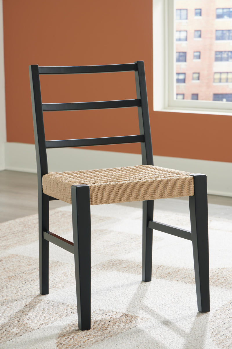 Isanti Light Brown/Black Dining Chair, Set of 2 - D752-02