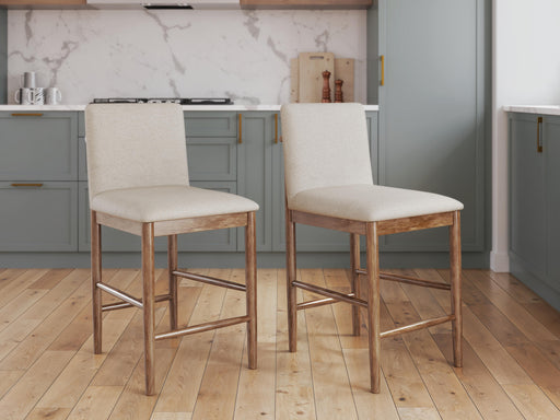 Isanti Light Brown Counter Height Barstool, Set of 2 - D752-124