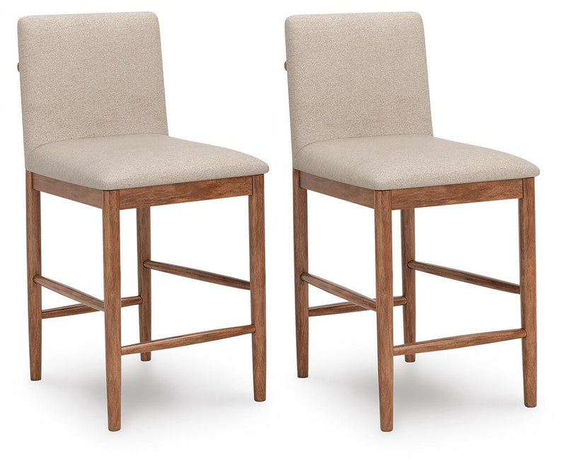 Isanti Light Brown Counter Height Barstool, Set of 2 - D752-124