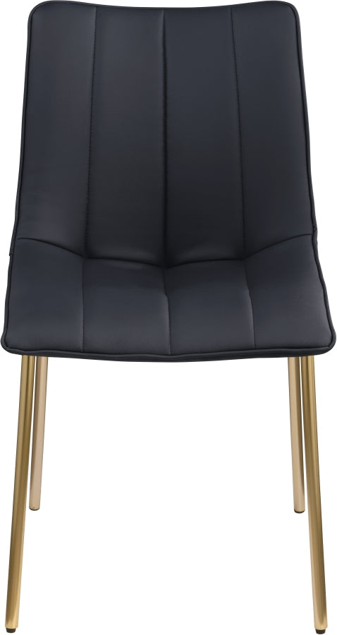 Isla Vegan Leather Upholstered Dining Chair in Black, Set of 2 - 529Black-C