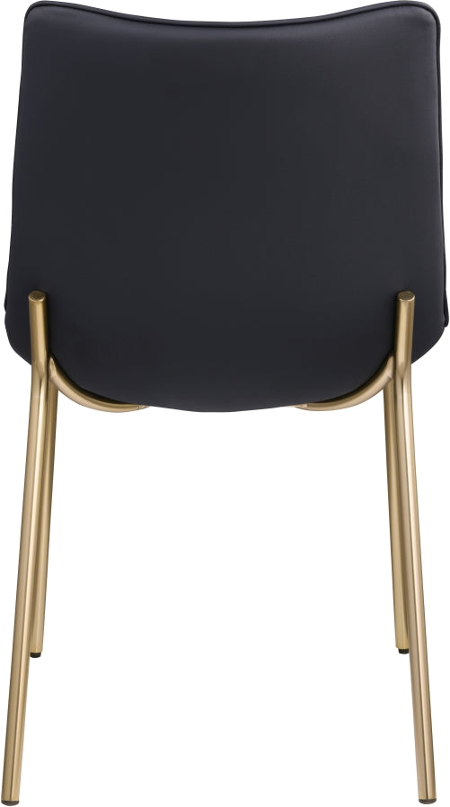 Isla Vegan Leather Upholstered Dining Chair in Black, Set of 2 - 529Black-C