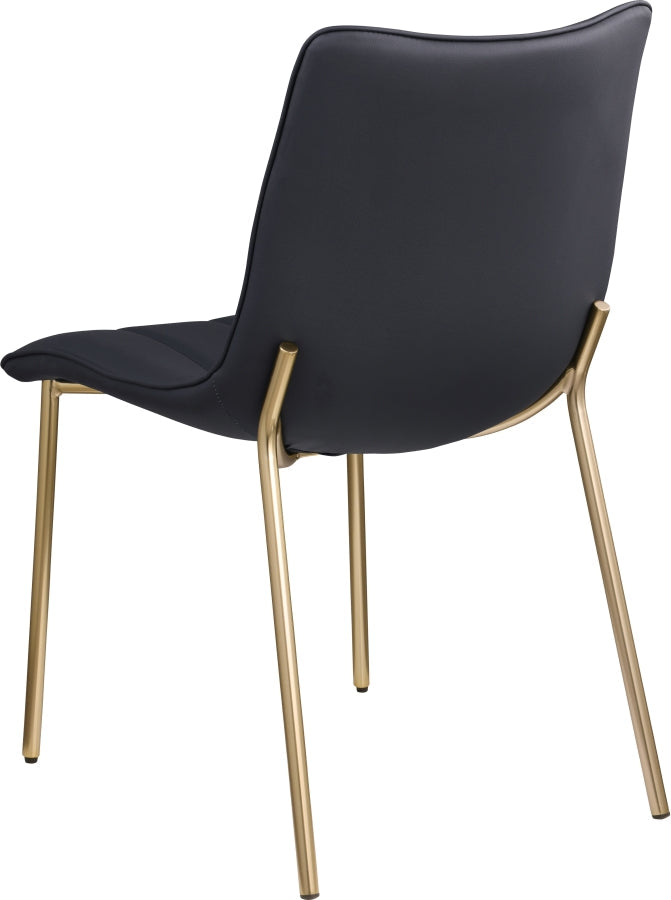 Isla Vegan Leather Upholstered Dining Chair in Black, Set of 2 - 529Black-C