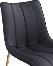 Isla Vegan Leather Upholstered Dining Chair in Black, Set of 2 - 529Black-C