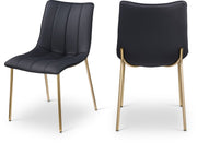 Isla Vegan Leather Upholstered Dining Chair in Black, Set of 2 - 529Black-C