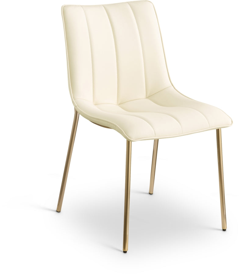 Isla Vegan Leather Upholstered Dining Chair in Cream, Set of 2 - 529Cream-C