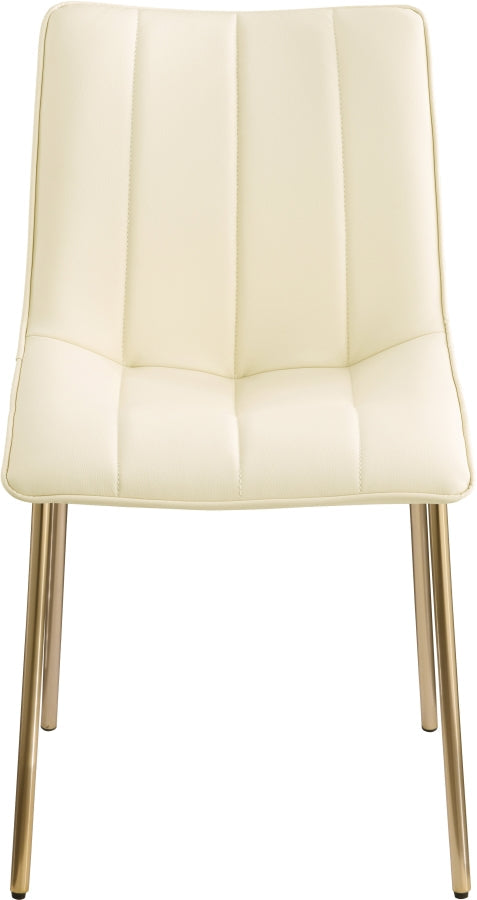 Isla Vegan Leather Upholstered Dining Chair in Cream, Set of 2 - 529Cream-C