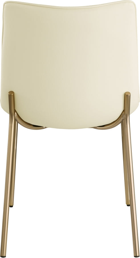 Isla Vegan Leather Upholstered Dining Chair in Cream, Set of 2 - 529Cream-C