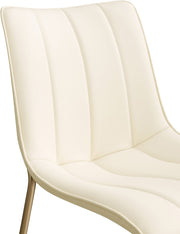 Isla Vegan Leather Upholstered Dining Chair in Cream, Set of 2 - 529Cream-C