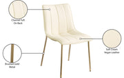 Isla Vegan Leather Upholstered Dining Chair in Cream, Set of 2 - 529Cream-C
