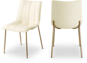 Isla Vegan Leather Upholstered Dining Chair in Cream, Set of 2 - 529Cream-C