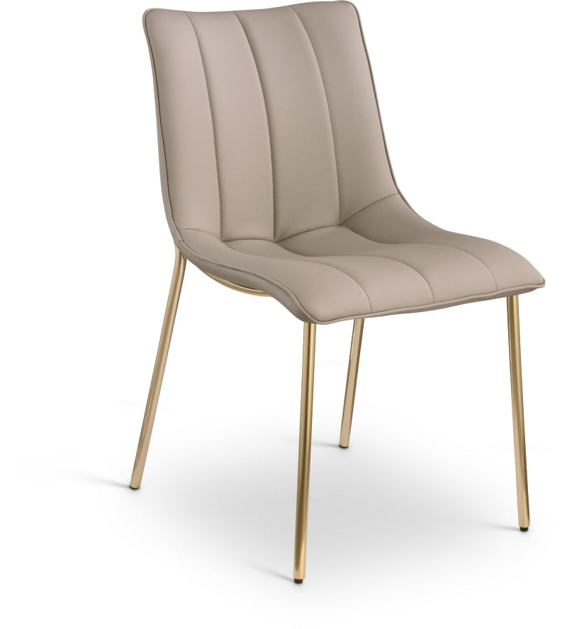 Isla Vegan Leather Upholstered Dining Chair in Taupe, Set of 2 - 529Taupe-C