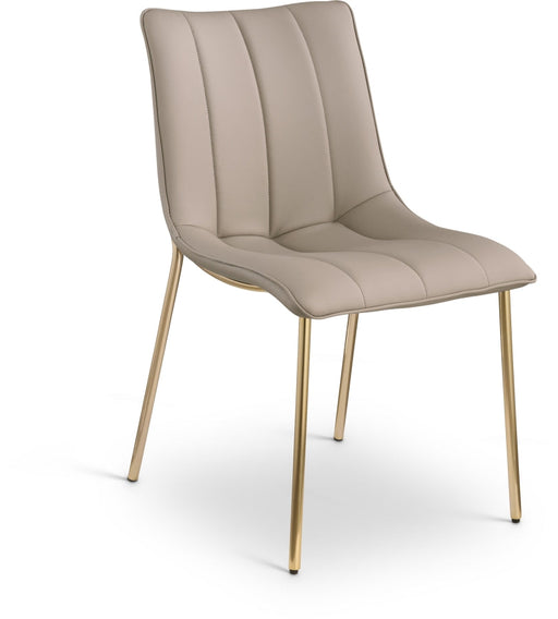 Isla Vegan Leather Upholstered Dining Chair in Taupe, Set of 2 - 529Taupe-C