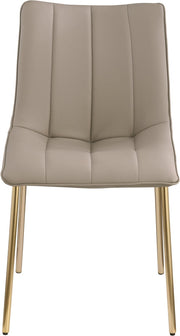Isla Vegan Leather Upholstered Dining Chair in Taupe, Set of 2 - 529Taupe-C