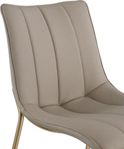 Isla Vegan Leather Upholstered Dining Chair in Taupe, Set of 2 - 529Taupe-C