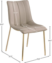 Isla Vegan Leather Upholstered Dining Chair in Taupe, Set of 2 - 529Taupe-C