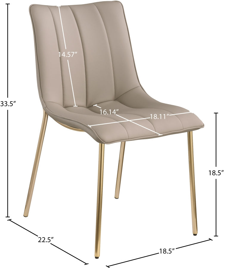 Isla Vegan Leather Upholstered Dining Chair in Taupe, Set of 2 - 529Taupe-C