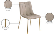 Isla Vegan Leather Upholstered Dining Chair in Taupe, Set of 2 - 529Taupe-C