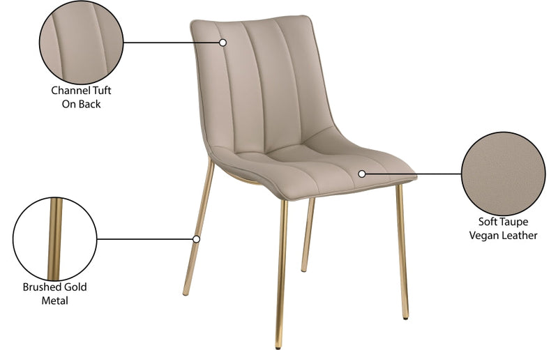 Isla Vegan Leather Upholstered Dining Chair in Taupe, Set of 2 - 529Taupe-C