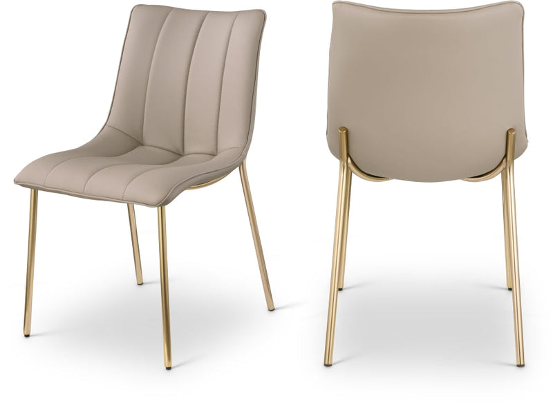 Isla Vegan Leather Upholstered Dining Chair in Taupe, Set of 2 - 529Taupe-C