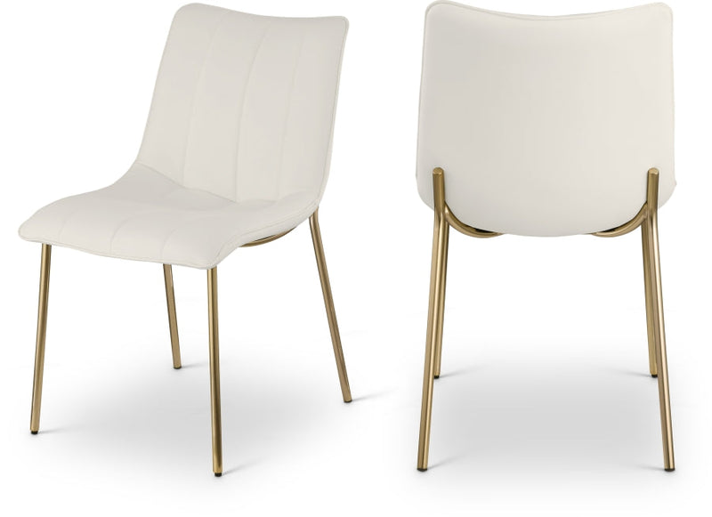 Isla Vegan Leather Upholstered Dining Chair in White, Set of 2 - 529White-C