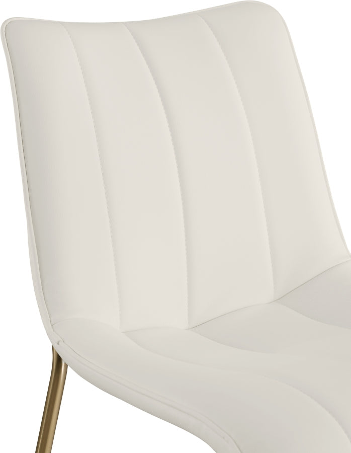 Isla Vegan Leather Upholstered Dining Chair in White, Set of 2 - 529White-C