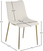 Isla Vegan Leather Upholstered Dining Chair in White, Set of 2 - 529White-C