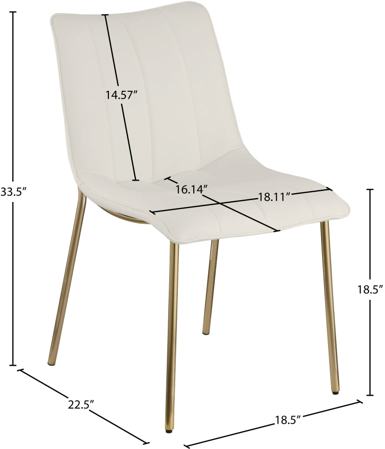 Isla Vegan Leather Upholstered Dining Chair in White, Set of 2 - 529White-C