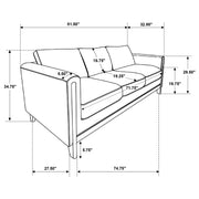Islington 2-piece Upholstered Panel Arm Sofa Set Taupe - 511101-S2
