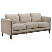 Islington 3-piece Upholstered Panel Arm Sofa Set Taupe - 511101-S3