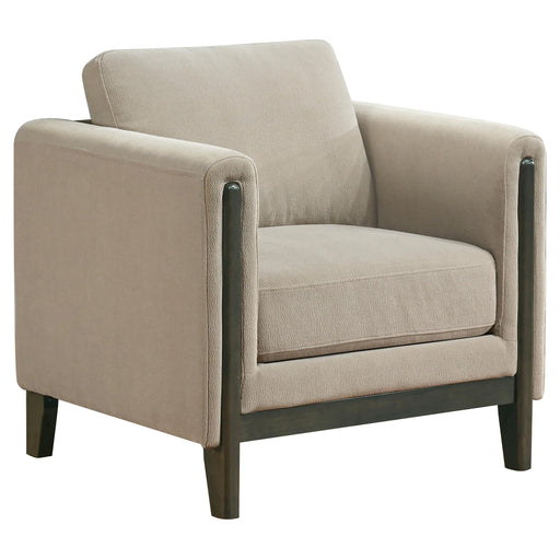 Islington Fabric Upholstered Panel Arm Accent Chair Taupe - 511103