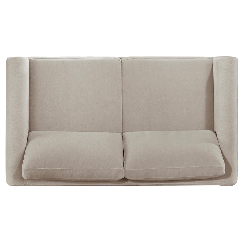 Islington Fabric Upholstered Panel Arm Loveseat Taupe - 511102