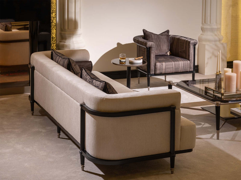 Istanbul 4-pieces (Highseat Four Seater Sofa & 1 Four Seater Sofa &  2 Chair) Livingroom in Cream - 200-GAB-IST-4H411