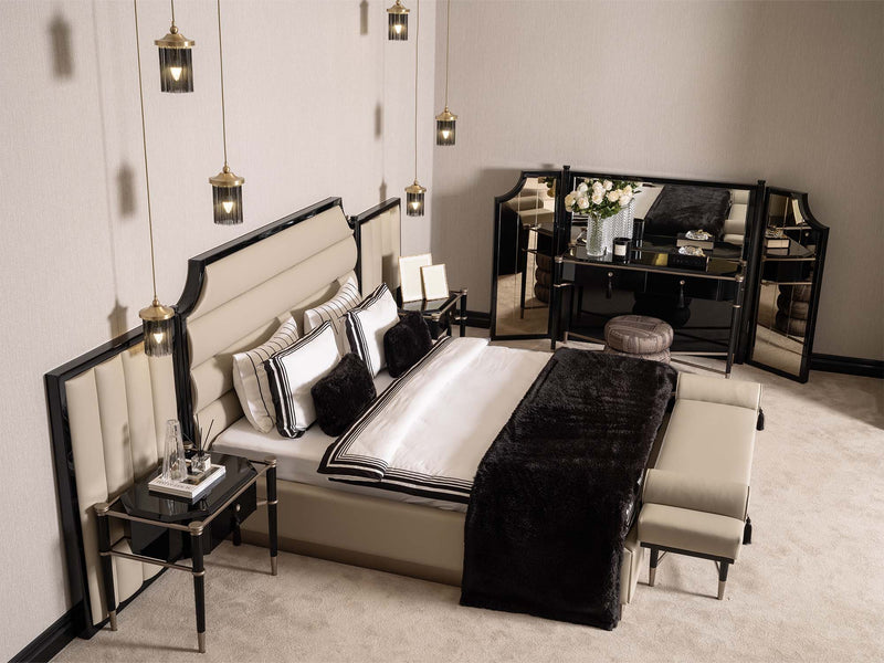 Istanbul Bedroom (Queen Frame With Headboard & Dresser With Mirror & Ottoman & 2 Nightstand & Bench) - 200-GAB-IST-QBED-SET