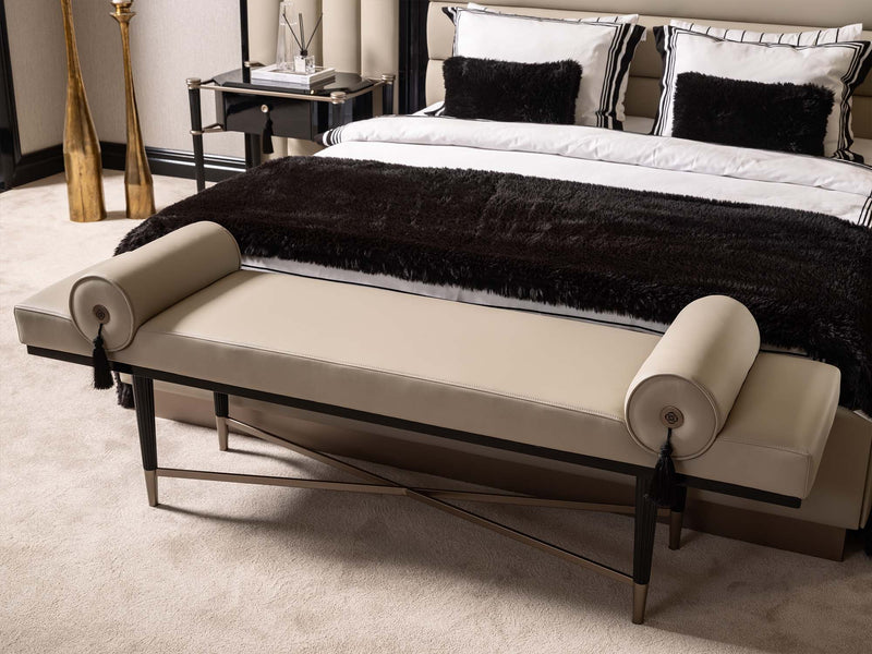 Istanbul Bedroom (Queen Frame With Headboard & Dresser With Mirror & Ottoman & 2 Nightstand & Bench) - 200-GAB-IST-QBED-SET