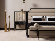 Istanbul Bedroom (Queen Frame With Headboard & Dresser With Mirror & Ottoman & 2 Nightstand & Bench) - 200-GAB-IST-QBED-SET