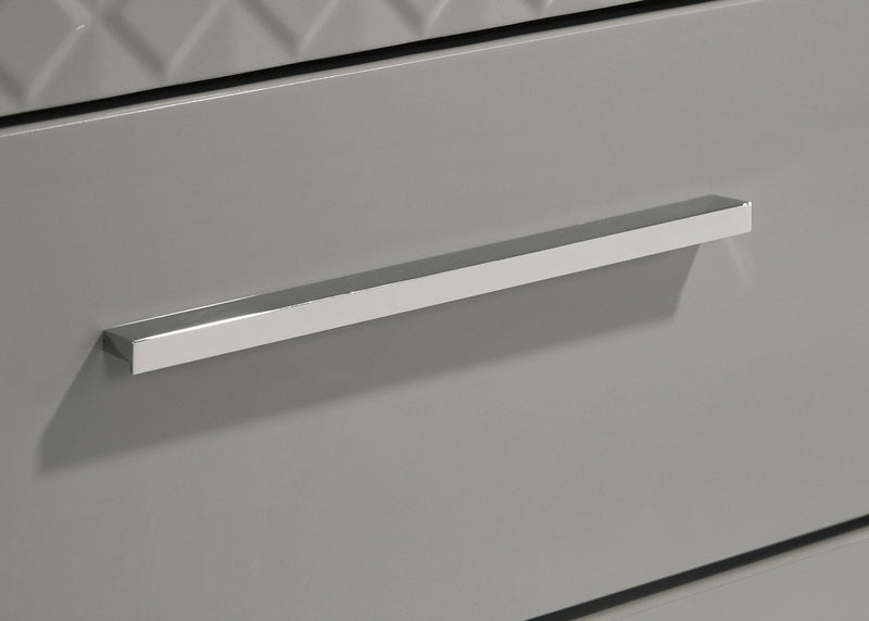 Ives 2-drawer Nightstand Bedside Table Grey High Gloss - 224972
