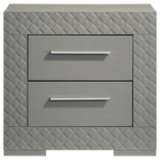 Ives 2-drawer Nightstand Bedside Table Grey High Gloss - 224972
