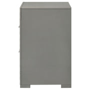 Ives 2-drawer Nightstand Bedside Table Grey High Gloss - 224972