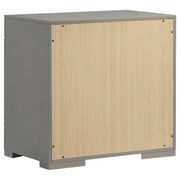 Ives 2-drawer Nightstand Bedside Table Grey High Gloss - 224972