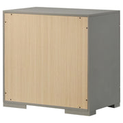 Ives 2-drawer Nightstand Bedside Table Grey High Gloss - 224972