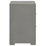 Ives 2-drawer Nightstand Bedside Table Grey High Gloss - 224972