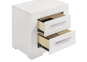 Ives 2-drawer Nightstand Bedside Table White High Gloss - 224942
