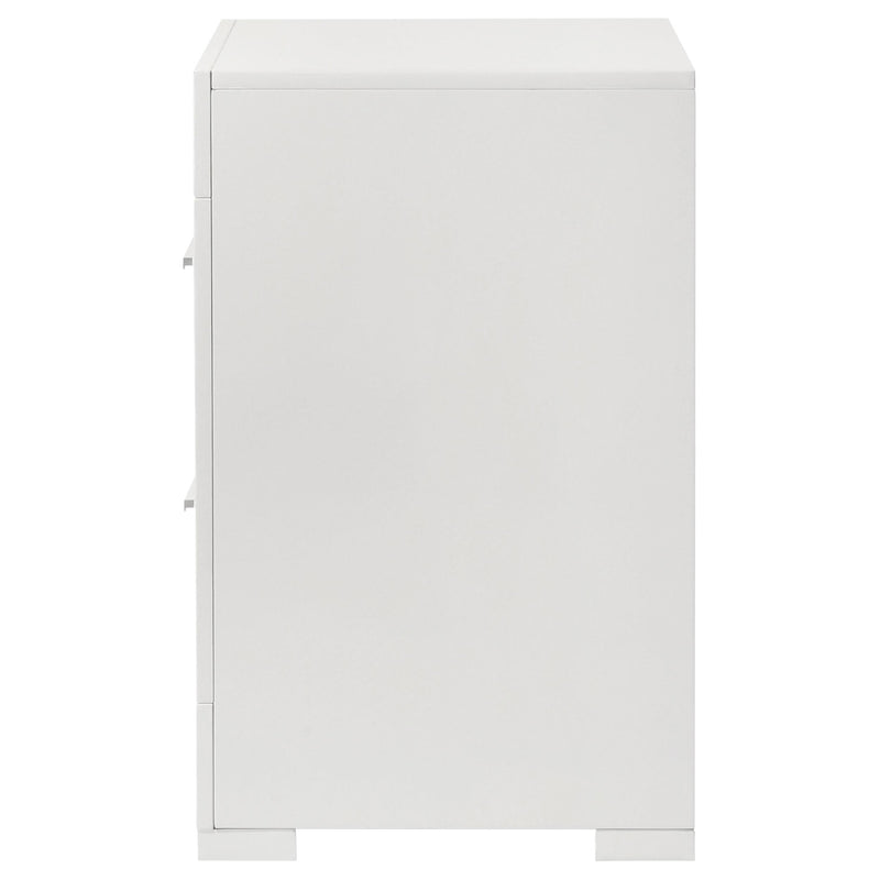 Ives 2-drawer Nightstand Bedside Table White High Gloss - 224942