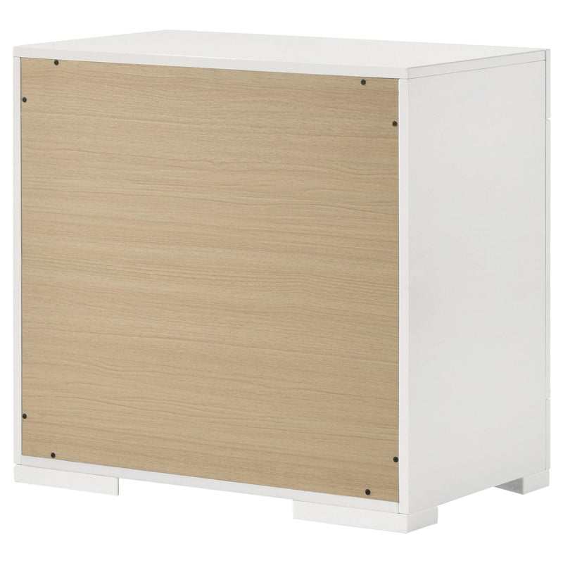 Ives 2-drawer Nightstand Bedside Table White High Gloss - 224942