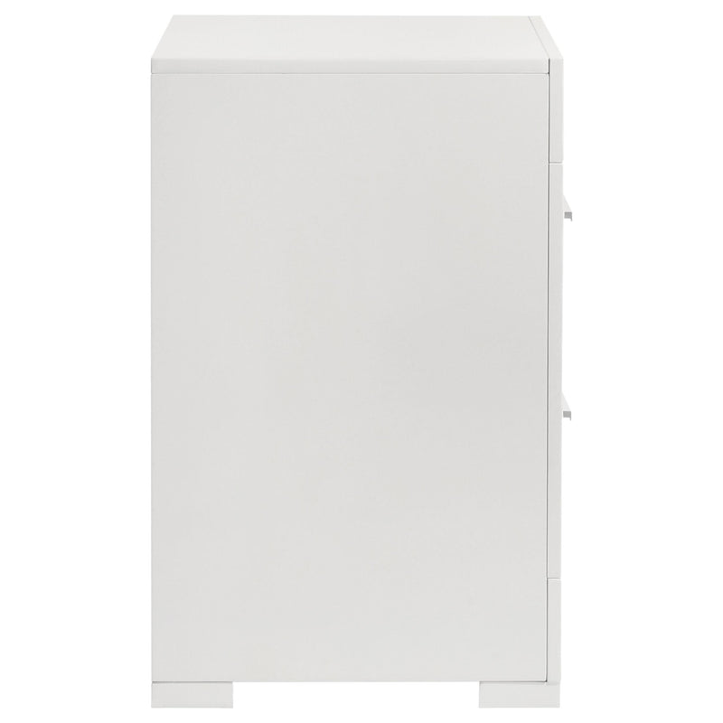 Ives 2-drawer Nightstand Bedside Table White High Gloss - 224942