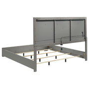 Ives 4-piece Eastern King Bedroom Set Grey High Gloss - 224971KE-S4